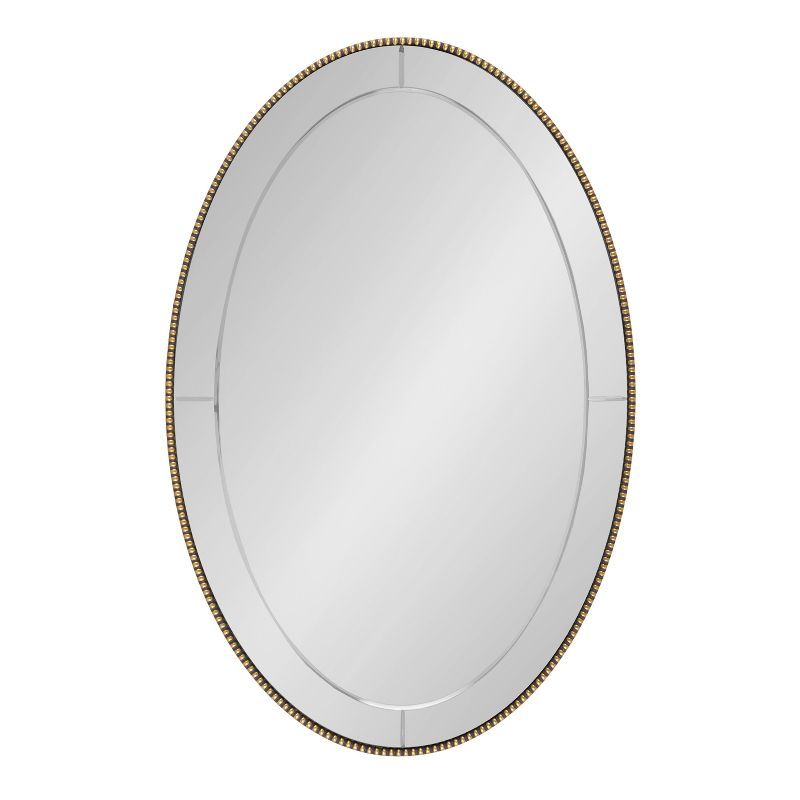 Gwendolyn 24"x36" Gold Beaded Oval Wall Mirror