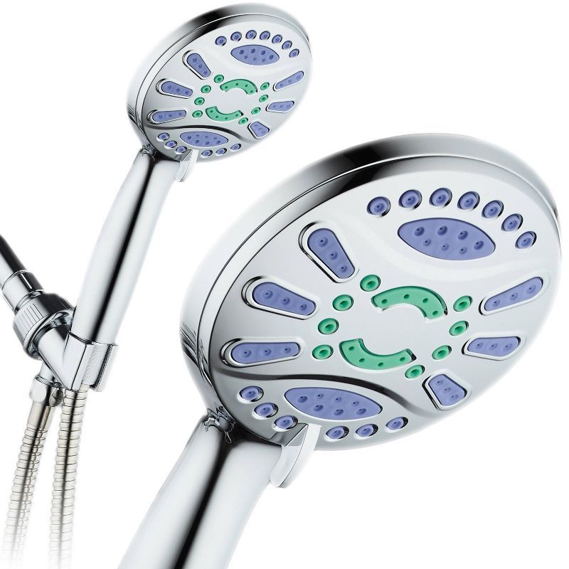 Chrome High-Pressure Handheld Shower Head with 6 Settings