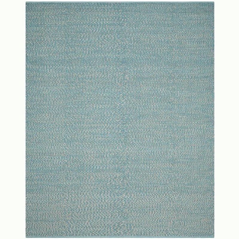 Montauk 8' Round Blue Cotton Handmade Reversible Rug