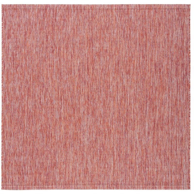 Red Square Synthetic Indoor/Outdoor Area Rug