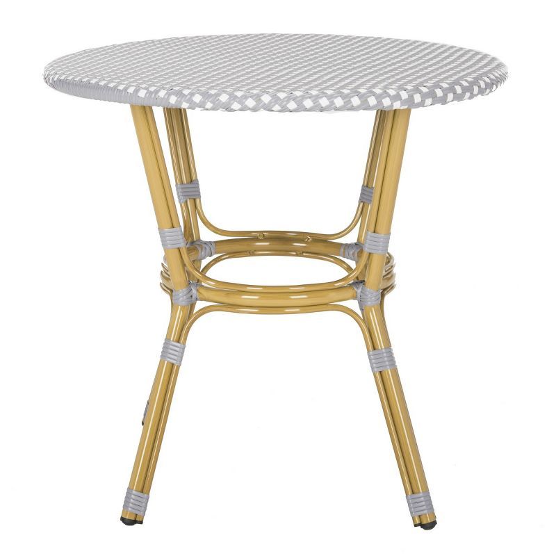 Sidford Beige and Gray Rattan Round Bistro Table