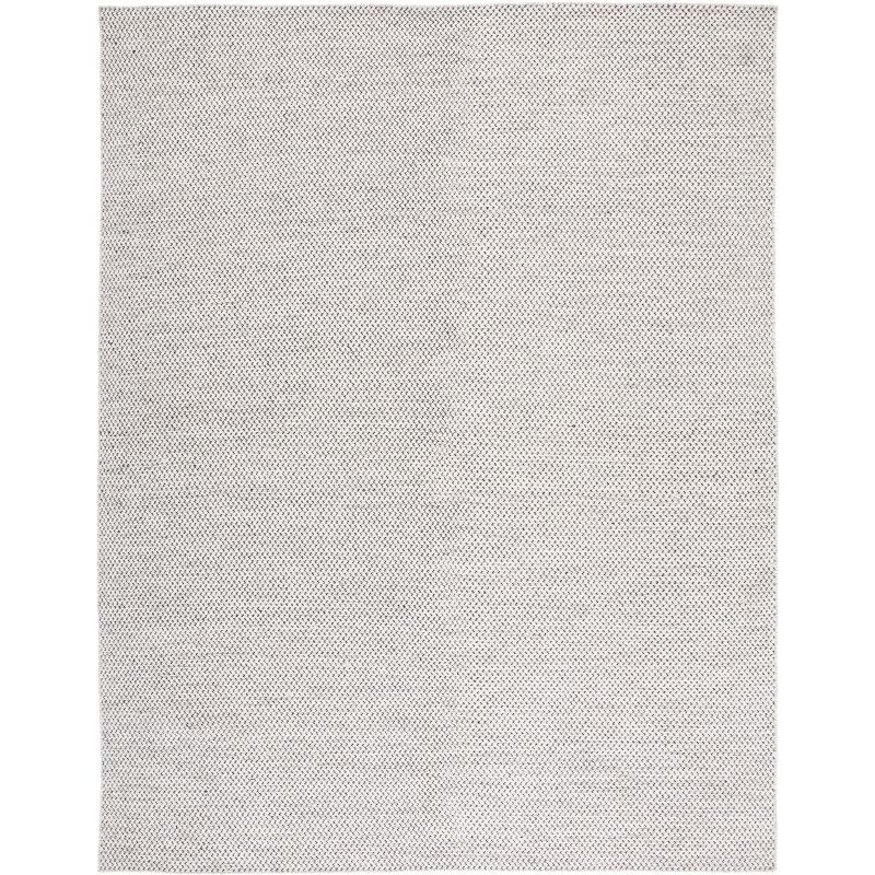 Ivory Flat Woven Wool 8' x 10' Handmade Area Rug