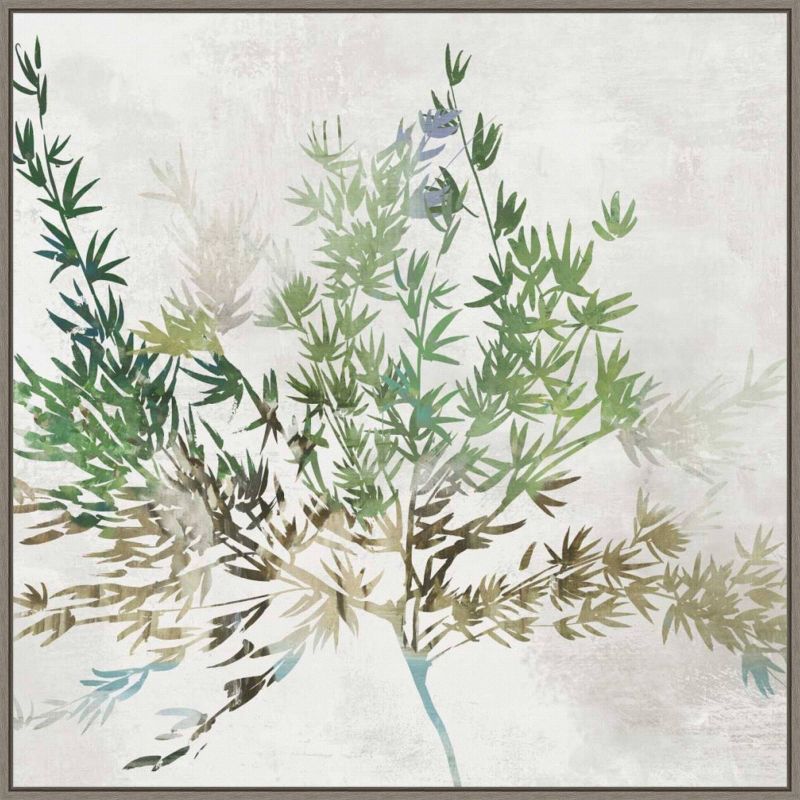 32" Olive Branch Abstract Canvas Wall Art with Float Frame