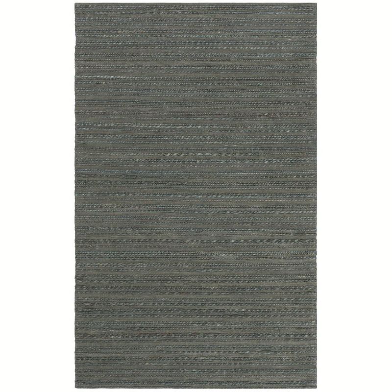 Cape Cod Dark Green Handwoven Cotton Area Rug 5' x 8'