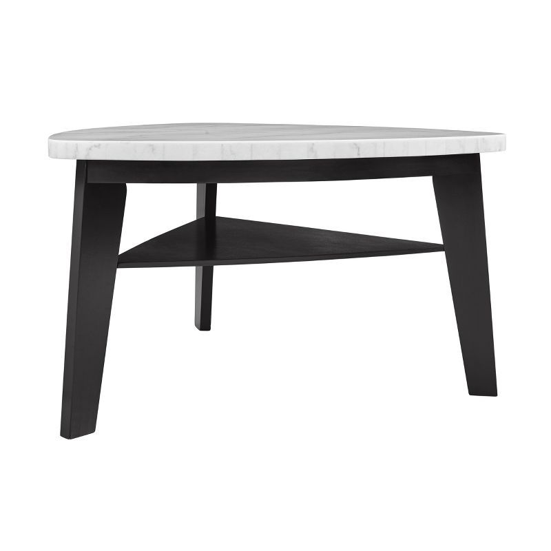 Transitional 60" Round Marble & Wood Counter Height Dining Table