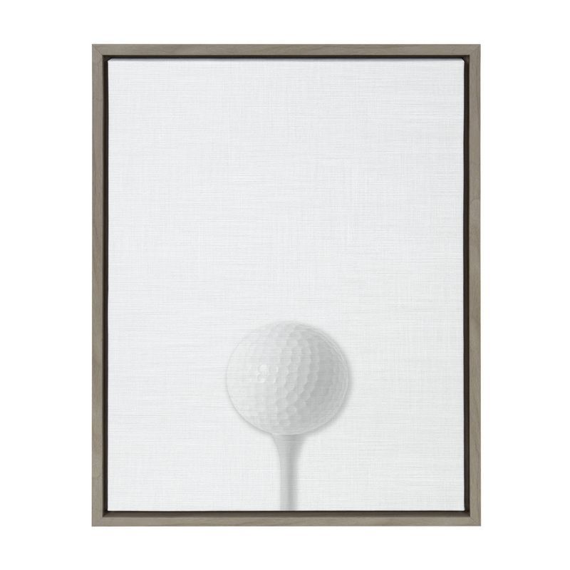 Gray Framed Golf Ball Portrait Canvas Wall Art