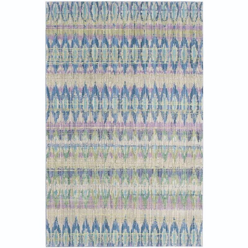 Valencia Purple and Multicolor 4' x 6' Wool Area Rug