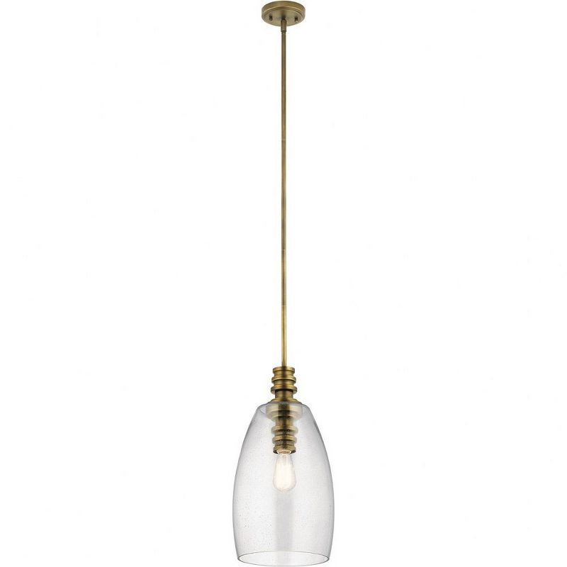 Lakum 10" Clear Glass and Brass Dome Pendant Light