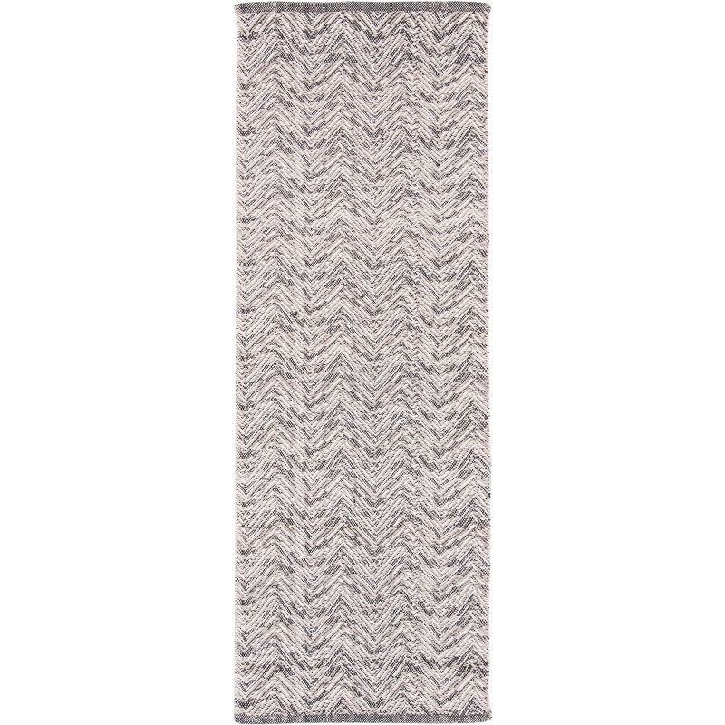 Nomadic Essence Handwoven Gray Wool Area Rug - 2'3" x 7'