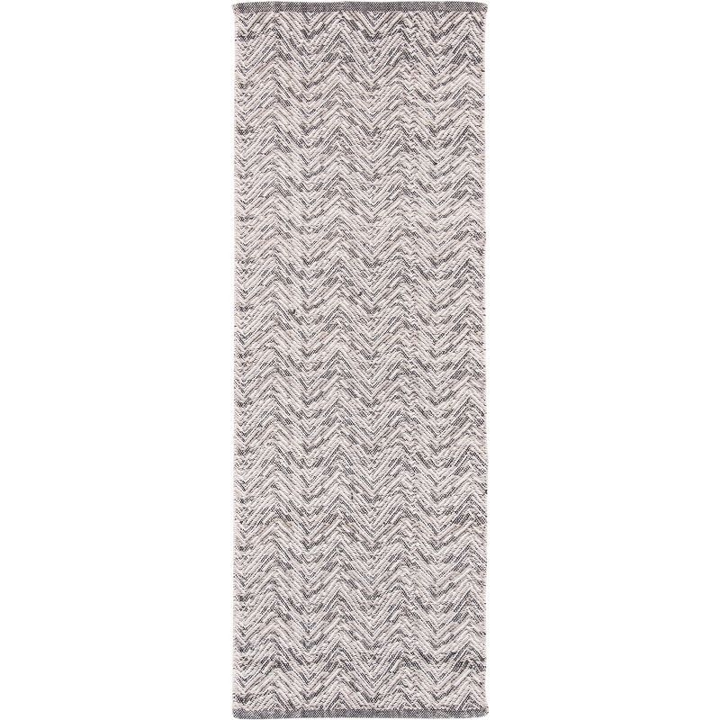 Nomadic Essence Handwoven Gray Wool Area Rug - 2'3" x 7'