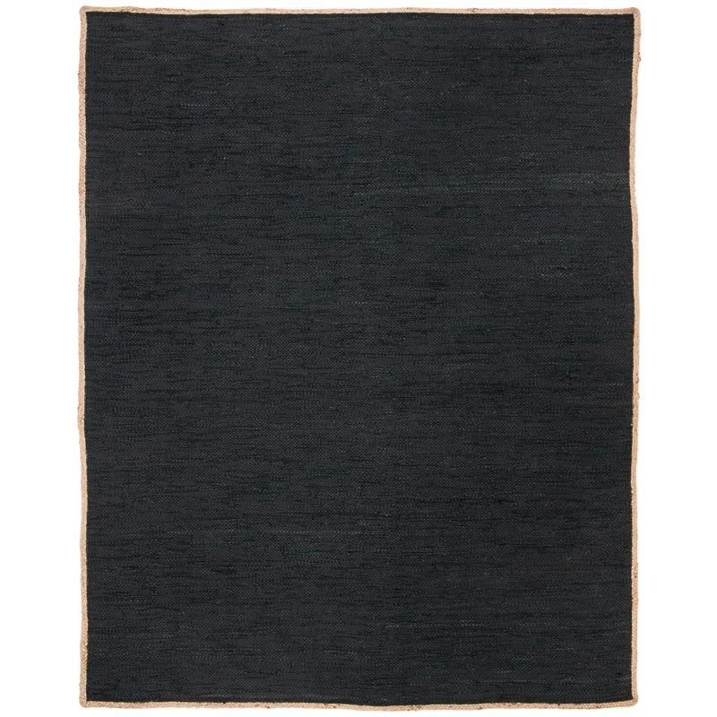 Cape Cod 8' x 10' Black and Natural Wool Cotton Area Rug