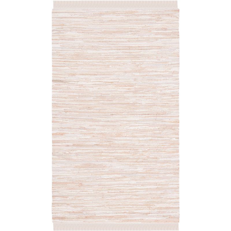 Beige Handwoven Cotton Flatweave 3'x5' Area Rug