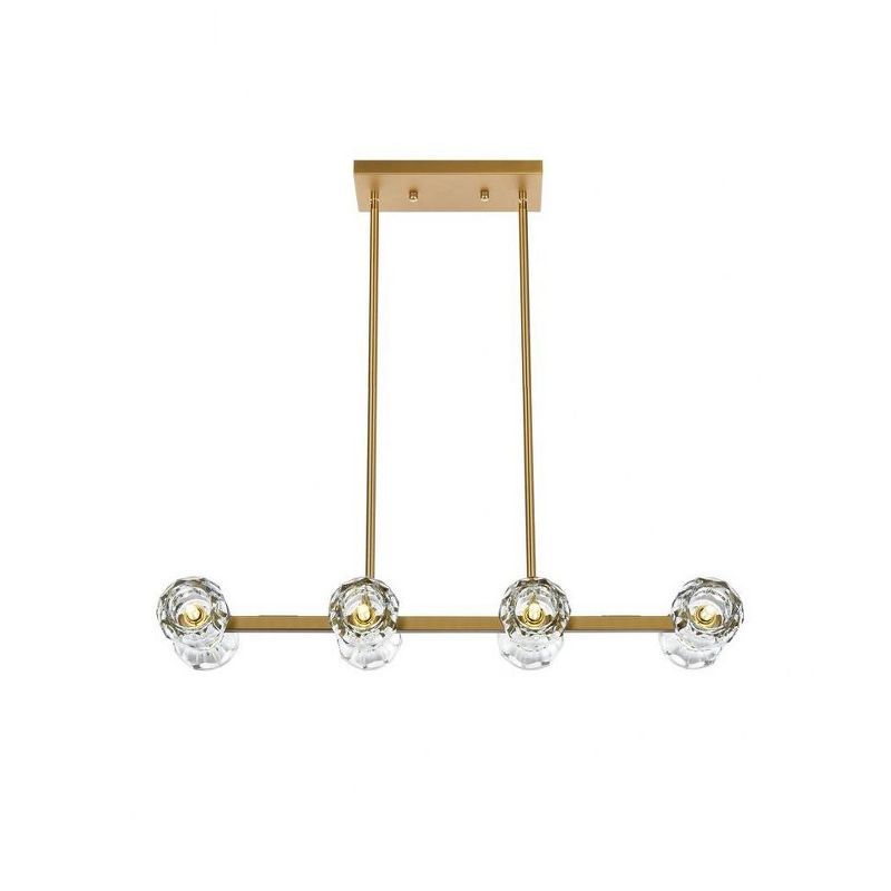 Eren Satin Gold 8-Light Crystal Pendant Light