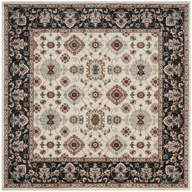 Lyndhurst 7' x 7' Square Cream/Navy Synthetic Area Rug