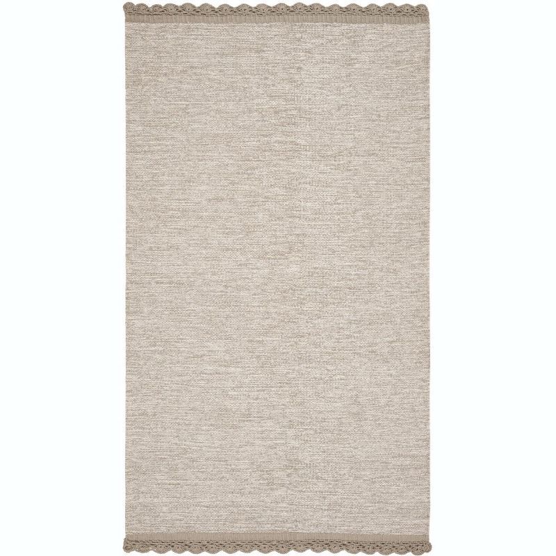 Beige Flat Woven Cotton Reversible 3' x 5' Area Rug