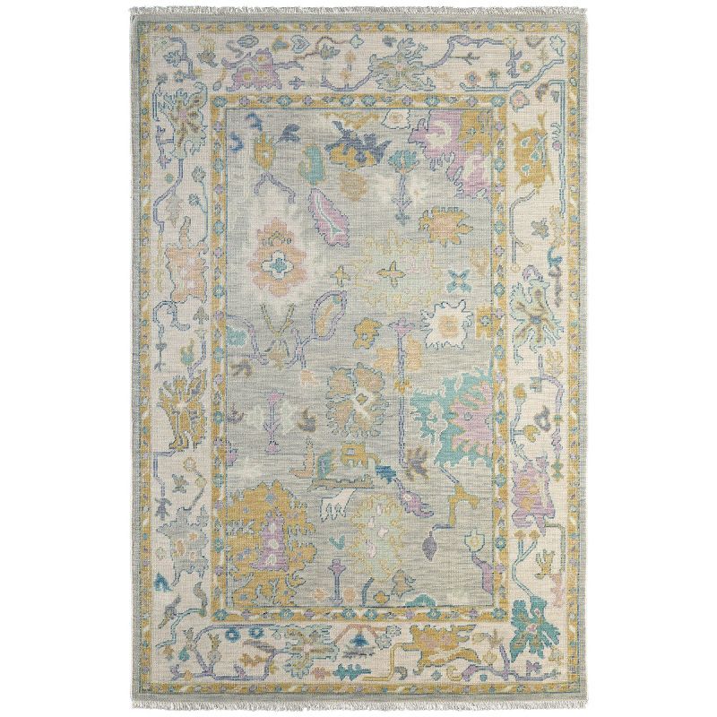 Karina Gray and Gold Hand-Knotted Wool Area Rug