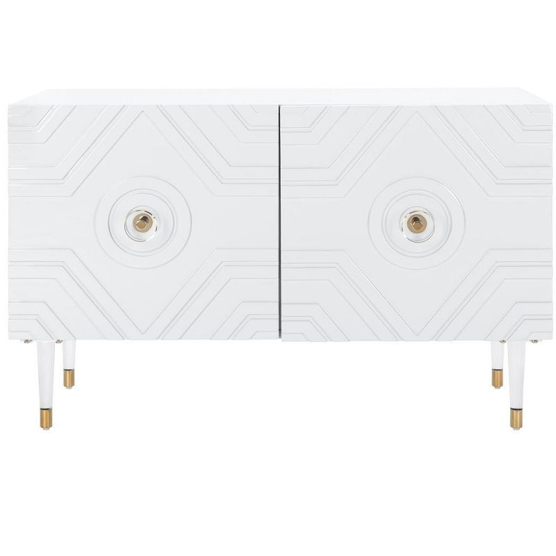 Zayn Light Gray and Gold Diamond Pattern Sideboard