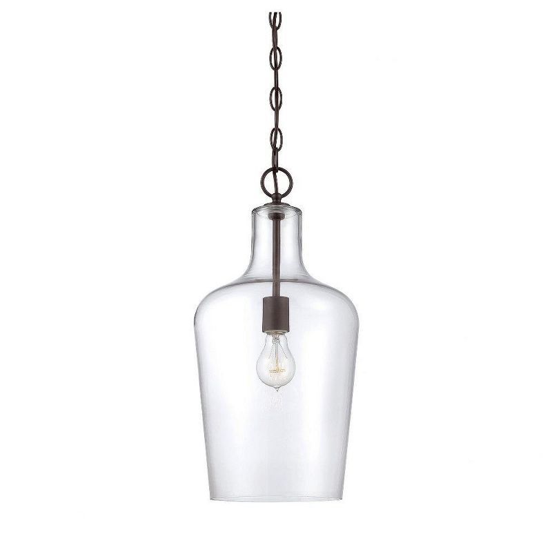 Franklin 20" Bronze Pendant with Clear Glass Shade