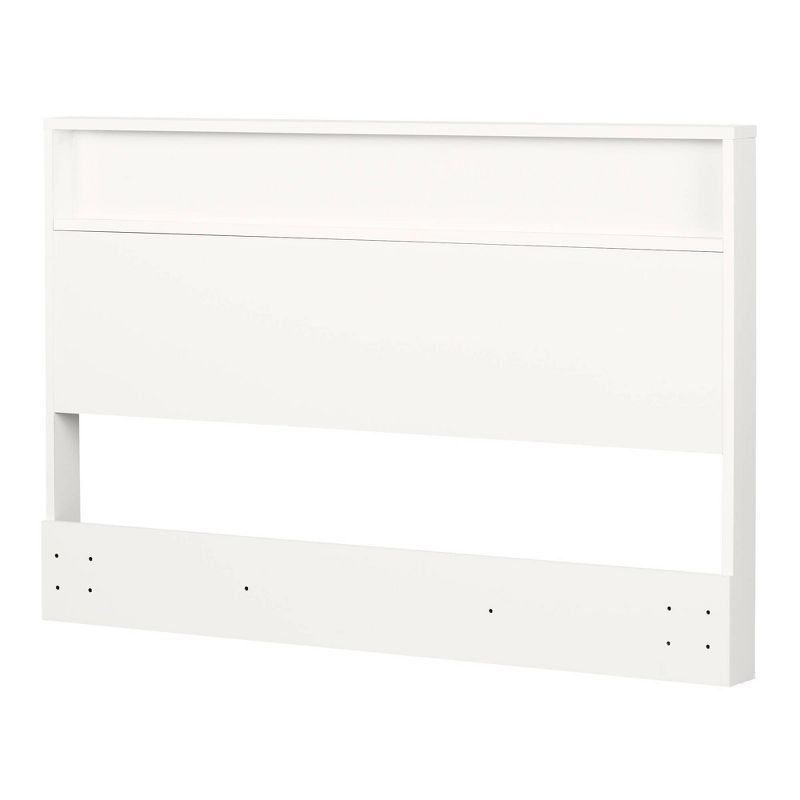 Full White Laminated Particleboard Headboard with Shelf