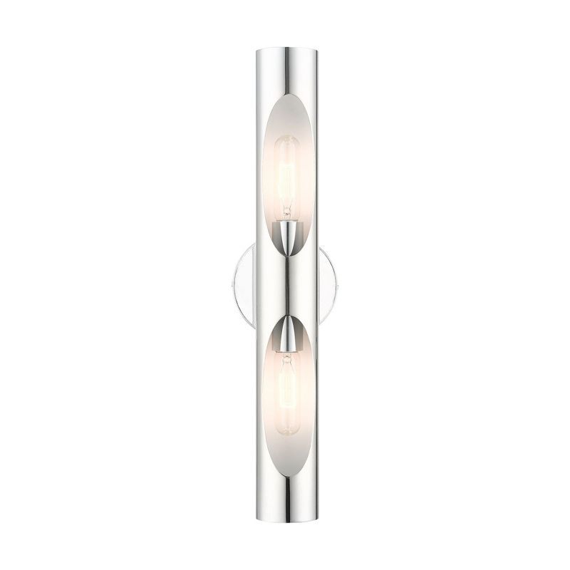 Novato Polished Chrome Dimmable 2-Light ADA Wall Sconce