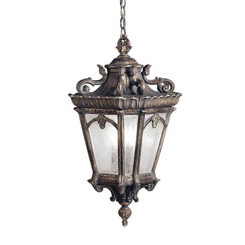 Londonderry Bronze 3-Light Outdoor Pendant with Clear Glass