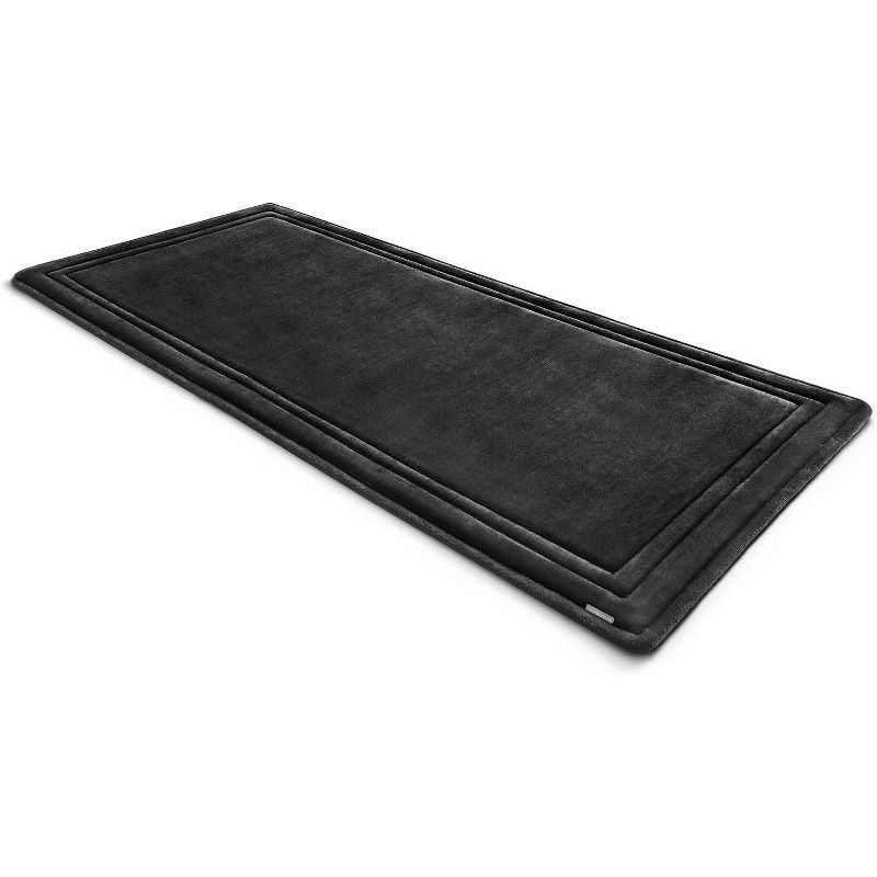 Dark Gray Memory Foam Bath Mat with Skid Resistant Base