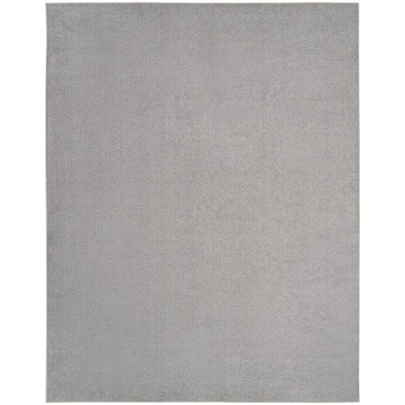 Silver Grey Synthetic 7'10" x 10' Reversible Indoor/Outdoor Rug