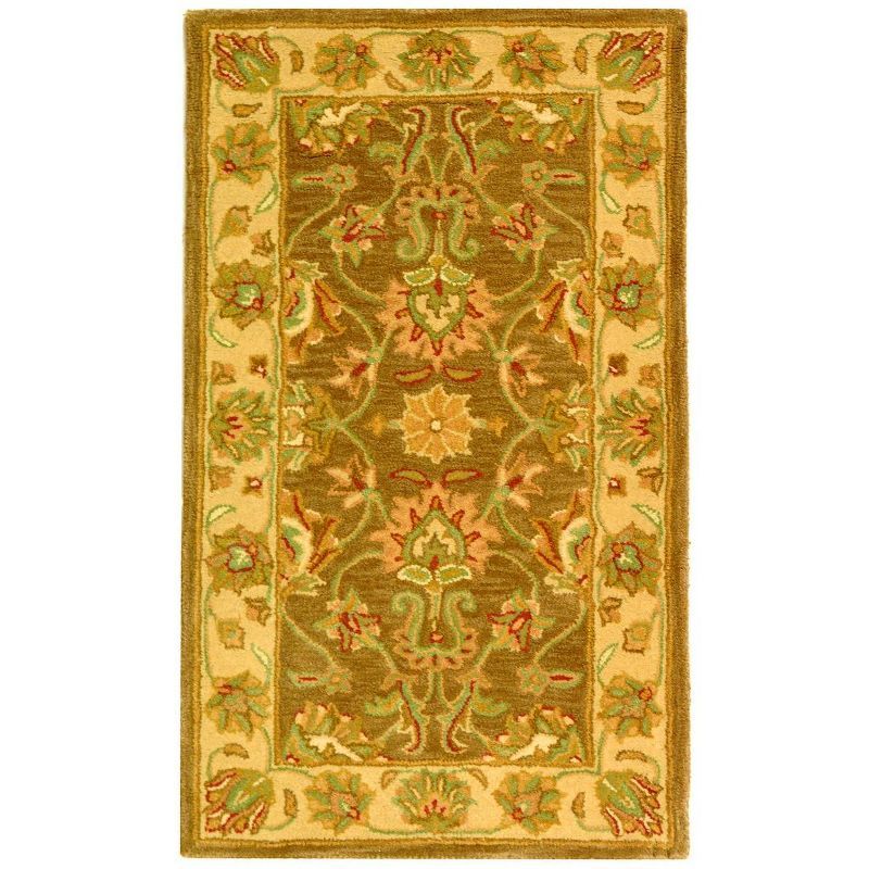 Heritage Brown and Ivory Hand-Tufted Wool Area Rug 2'3" x 4'