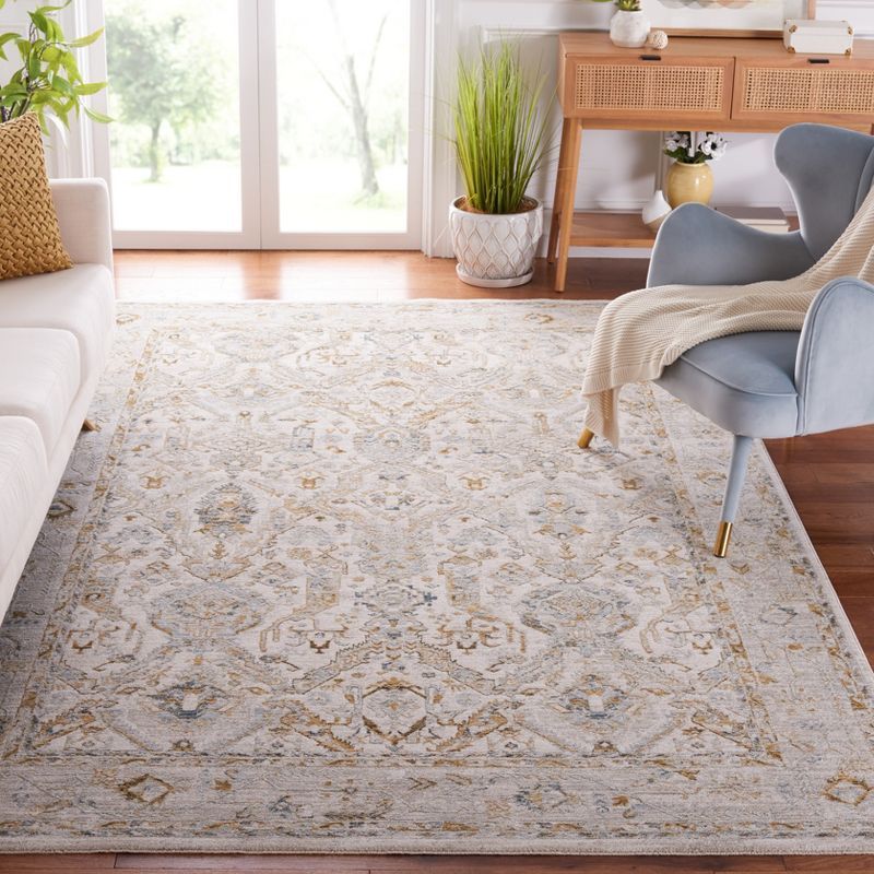 Hamilton Square Gray Medallion Hand-Knotted Wool Blend Area Rug - 6'7" x 6'7"