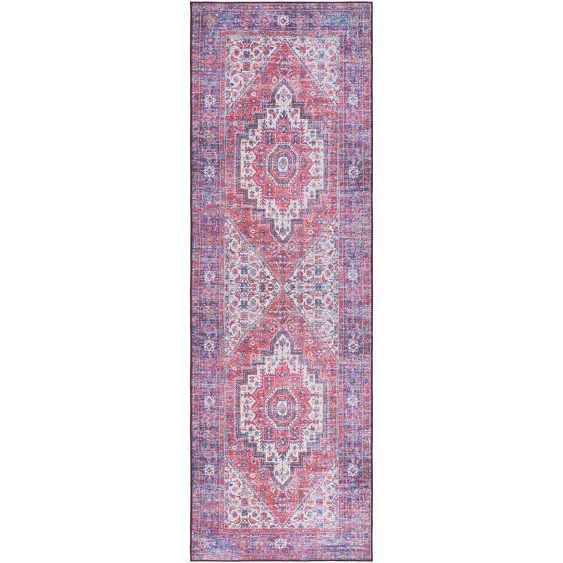 Tucson 2'6" x 8' Red Synthetic Washable Runner Rug