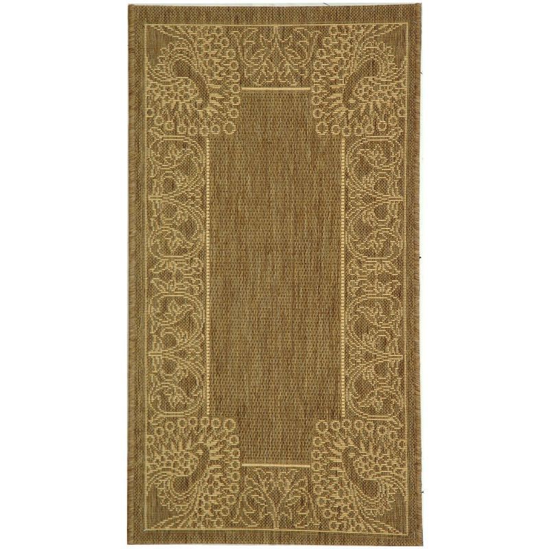 Courtyard Brown and Natural Rectangular Indoor/Outdoor Rug