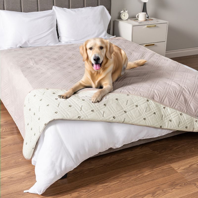 Beige X-Large Waterproof Reversible Pet Blanket Couch Cover