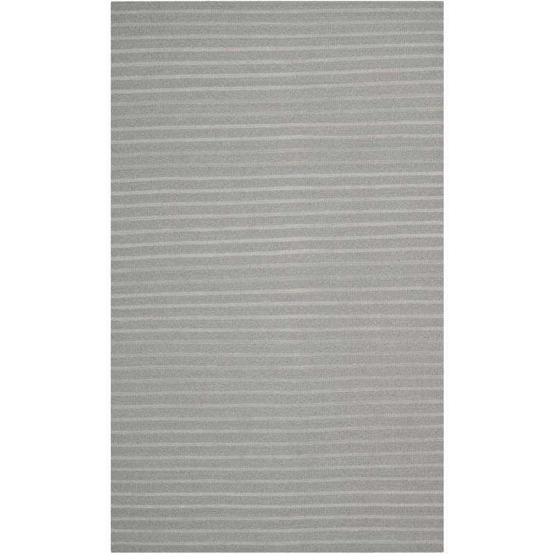 Gray Handwoven Wool Flatweave Dhurrie Area Rug