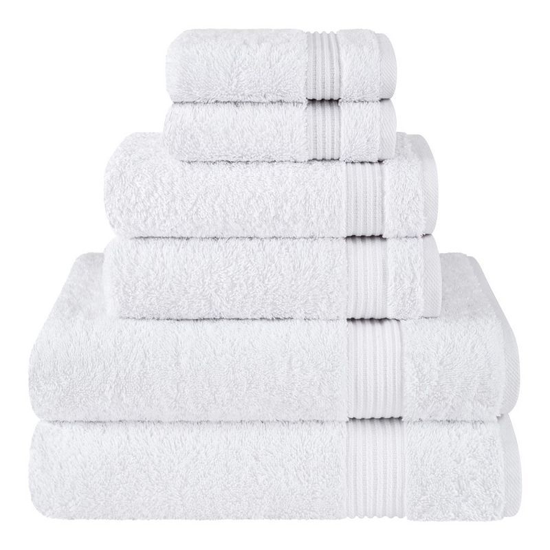 White Heavyweight Turkish Cotton 6-Piece Towel Set