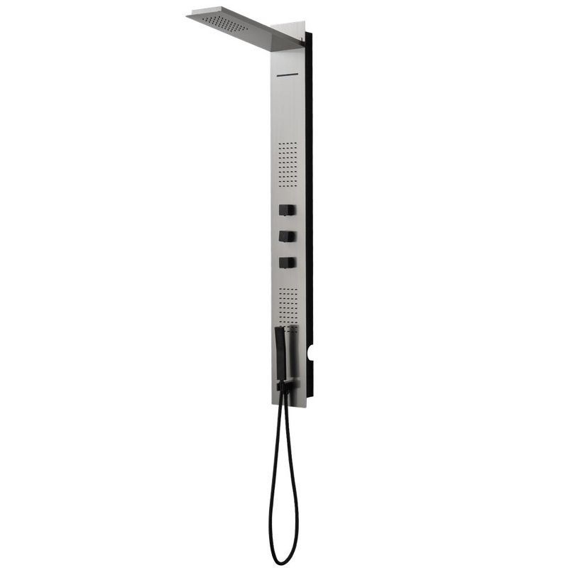 Nickel 4-Jet Rainfall Shower Panel System with Handheld Wand