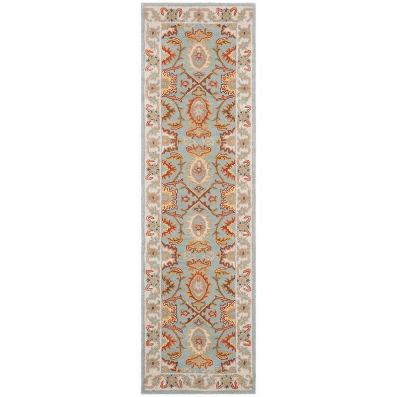 Heritage Light Blue and Ivory Hand-Tufted Wool Runner Rug