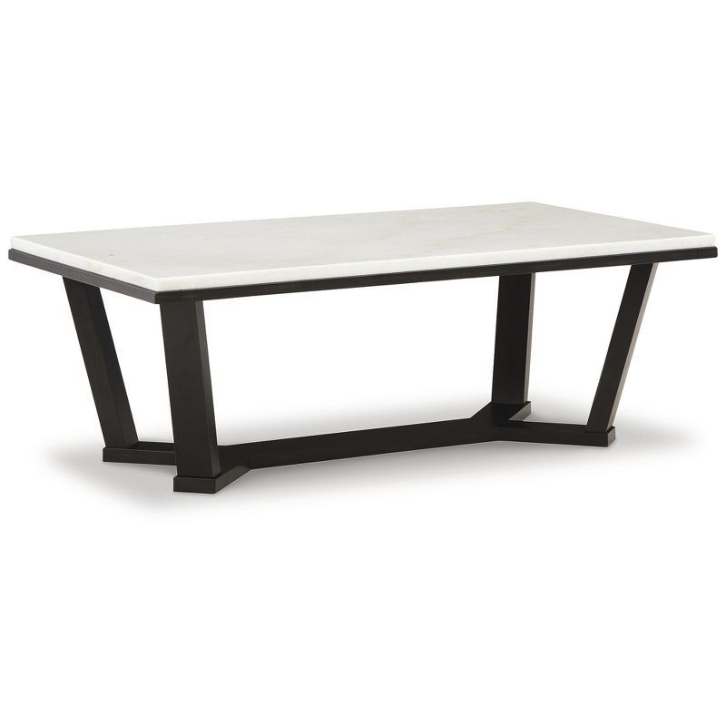 Contemporary White Marble Top Rectangular Coffee Table