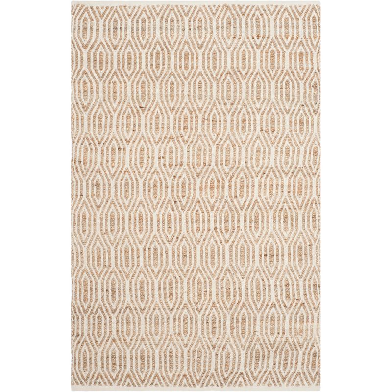 Natural 4' x 6' Hand-Knotted Cotton Area Rug