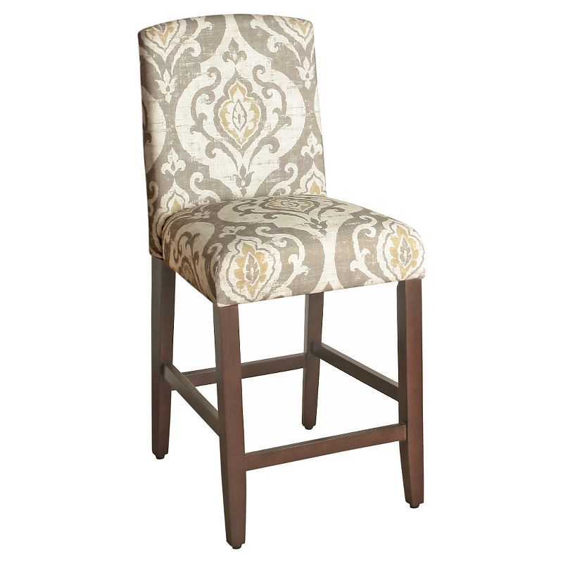 Suri Multicolor Ikat Medallion 24" Counter Stool with Arched Back