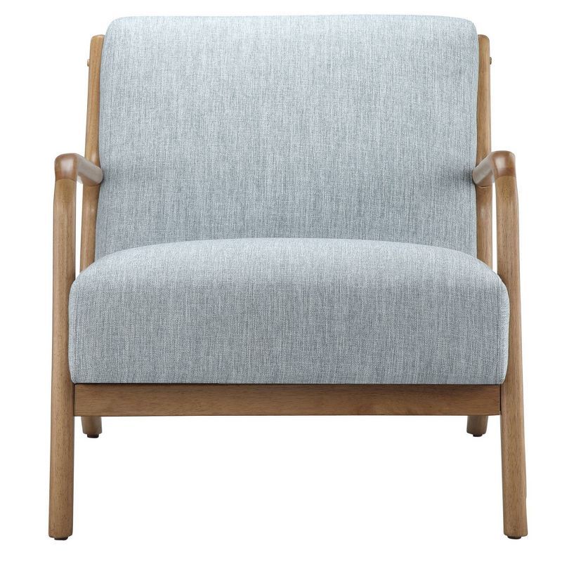 Mid-Century Light Blue Elm Wood Accent Chair