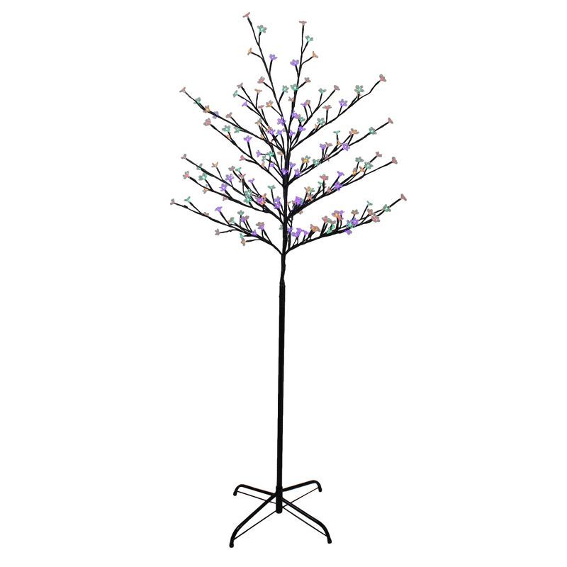 Cherry Blossom LED Topiary Tree with Multicolor Lights - 72" Outdoor Decor