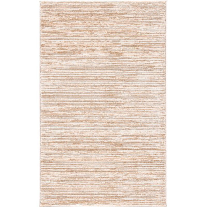 Cream Abstract 3' x 5' Synthetic Easy Care Rug