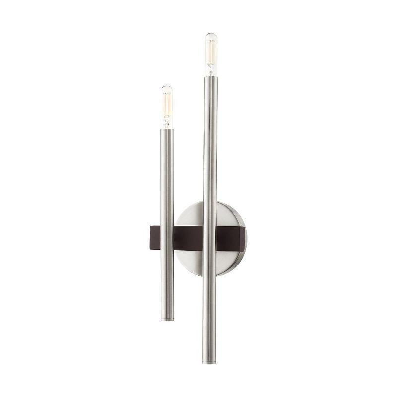 Denmark Brushed Nickel Bronze 2-Light Wall Sconce