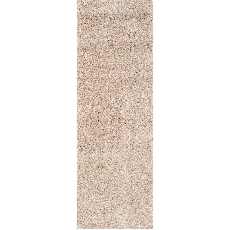 Beige Tufted Handmade Shag Runner Rug 2'3" x 17'