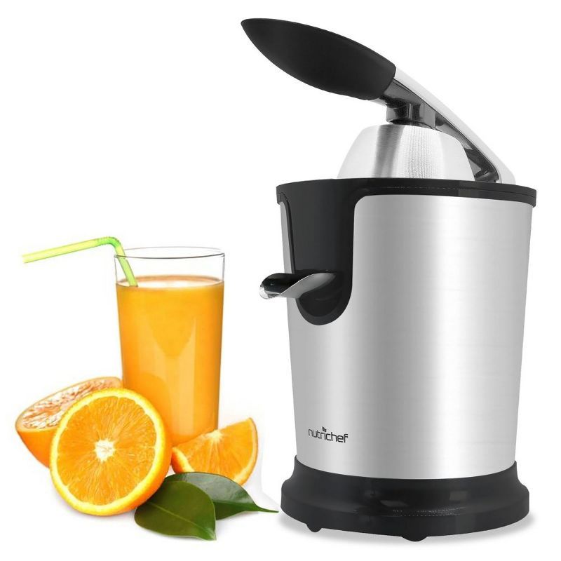 Stainless Steel Electric Citrus Juicer with Manual Press Handle