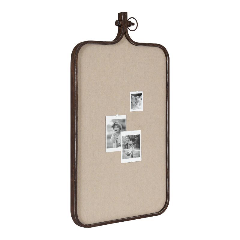 Rustic Bronze Metal Framed Fabric Pinboard, 20x35