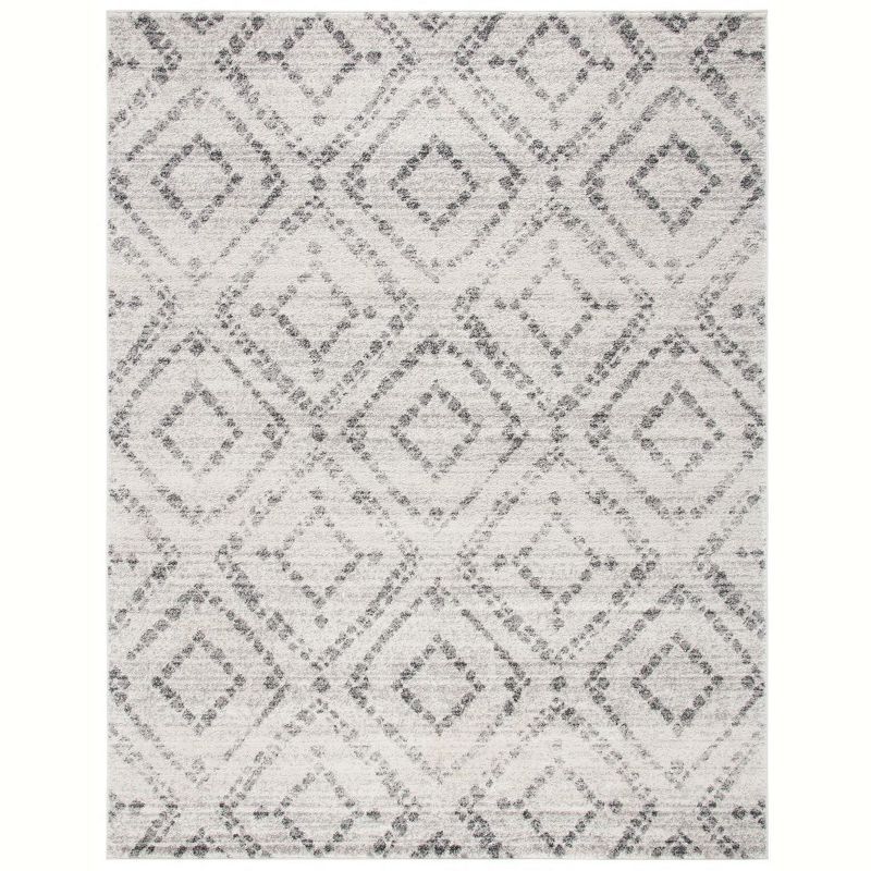 Gray Hand-Knotted Synthetic 8' x 10' Rectangular Rug