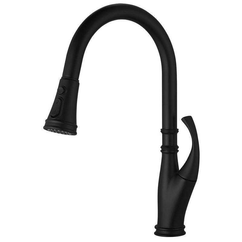 Matte Black High-Arc Single Handle Pull-Down Sprayer Kitchen Faucet