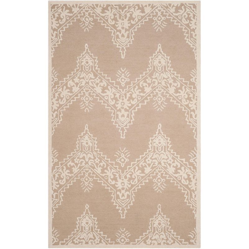 Ivory Elegance Hand-Tufted Wool & Viscose 5' x 8' Area Rug