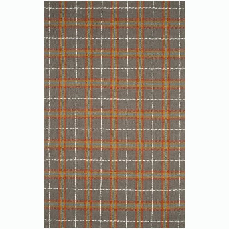 Marbella Gray and Orange Hand Loomed Wool Area Rug